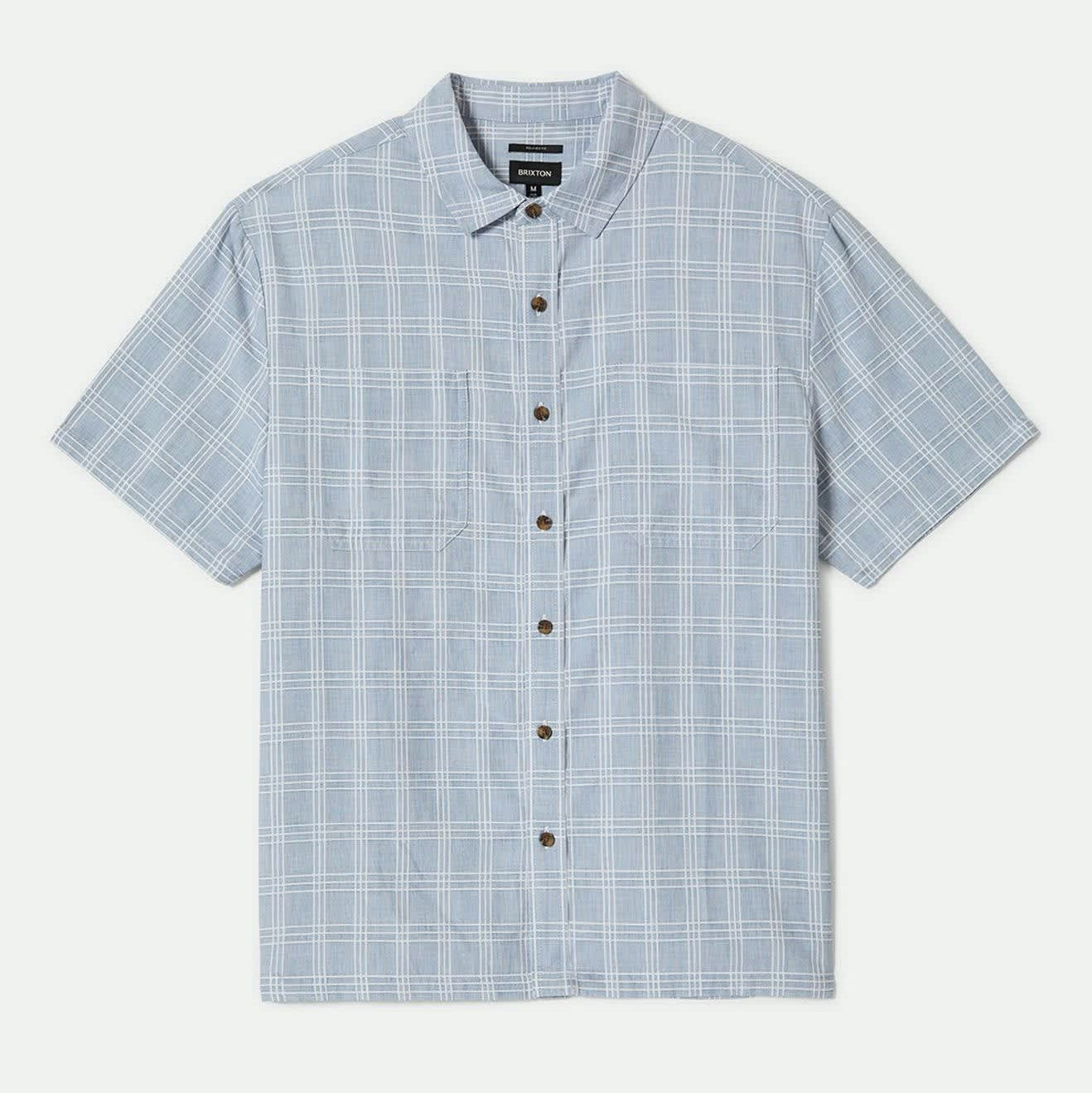 Brixton - Cru Oxford Plaid S/S Woven Blue/White