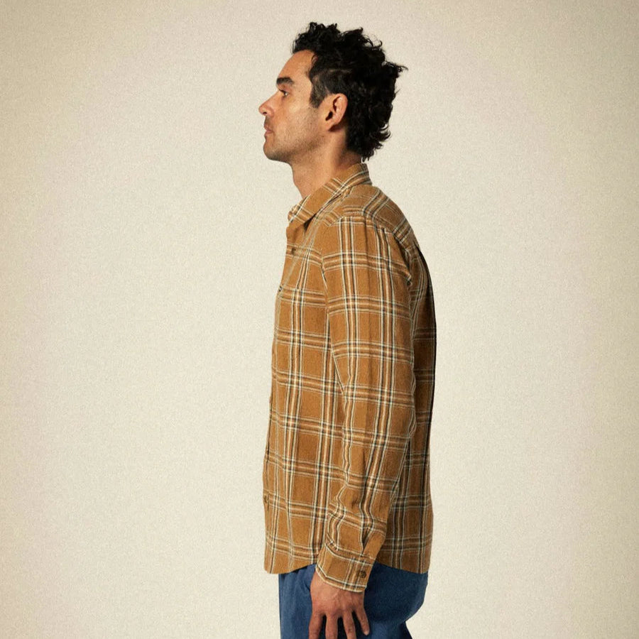 Brixton - Charter Linen Blend Washed Copper/Whitecap Plaid