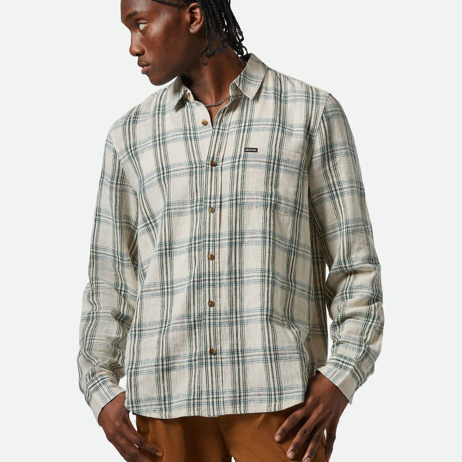 Brixton - Charter Linen Blend Off White/Ivy Green Plaid