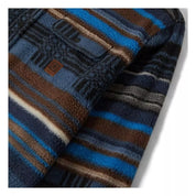 Brixton - Bowery L/S Stretch Flee Mood Indigo Blanket Stripe