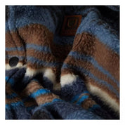 Brixton - Bowery L/S Stretch Flee Mood Indigo Blanket Stripe