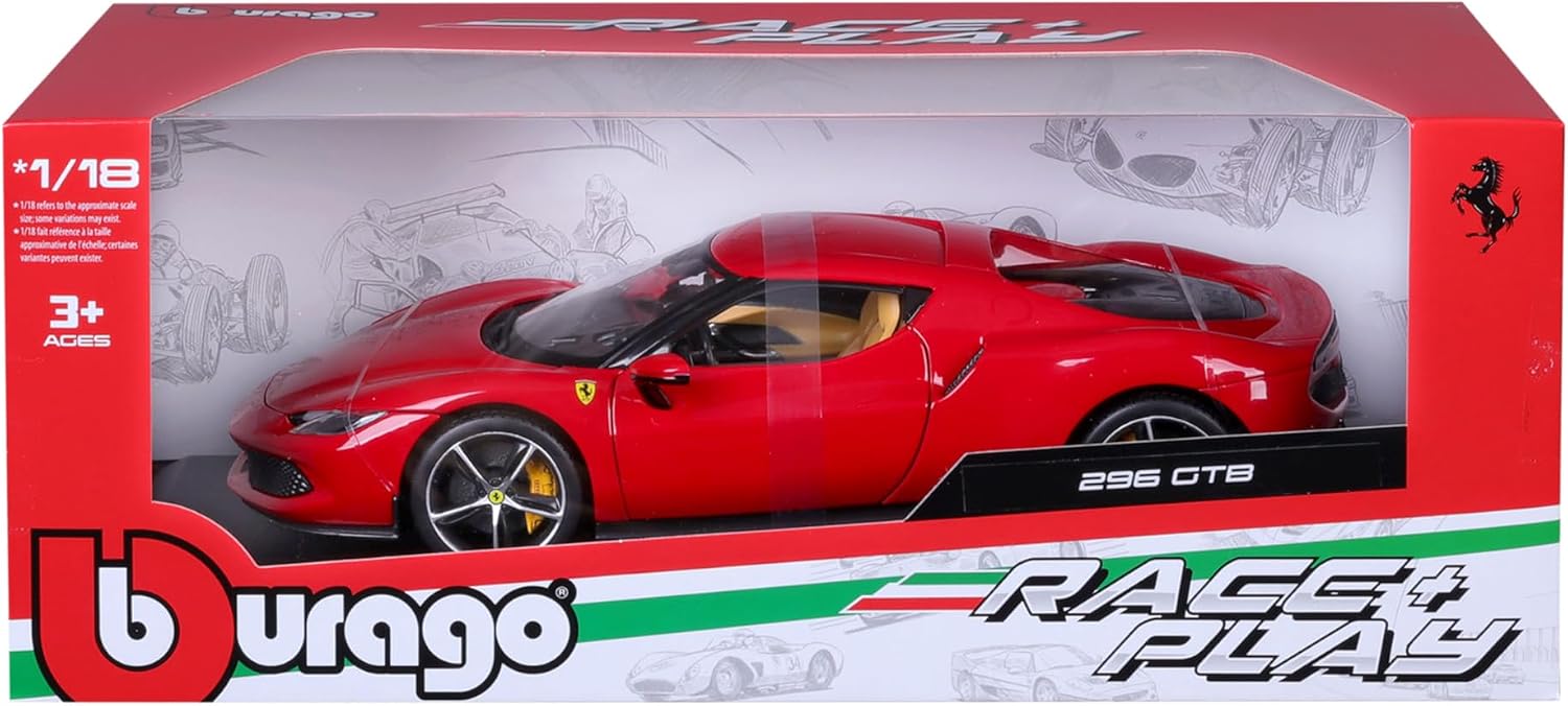 Bburago -  Ferrari 296 GTB 1:18 Scale Die-Cast Model Car