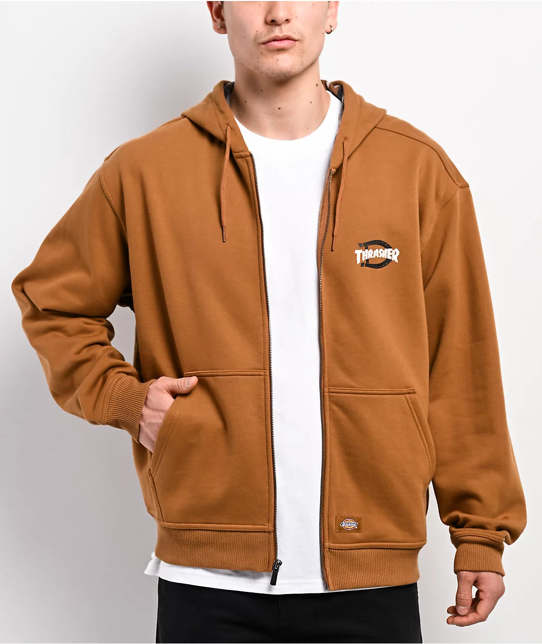 Dickies x Thrasher - Brown Zip Up Hoodie
