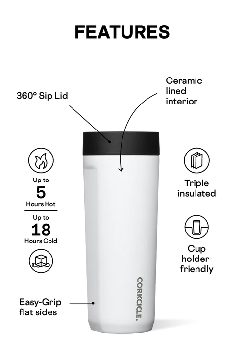 Corkcicle - Commuter Cup 17oz Gloss Powder Blue