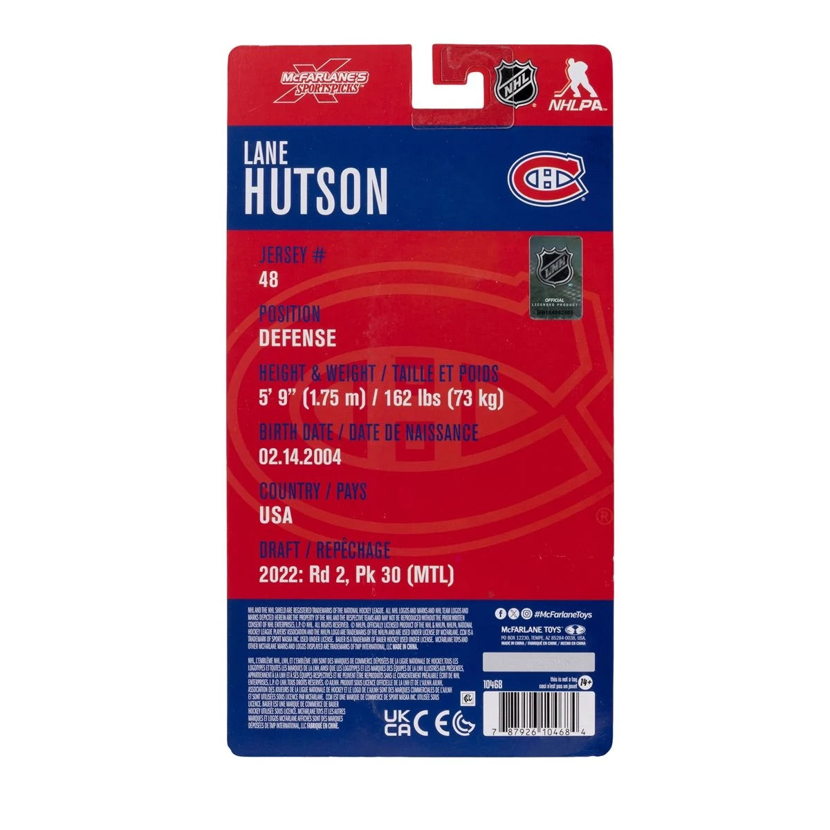 McFarlane - SportsPicks Montreal Canadiens Lane Hutson 6-Inch Scale Articulated Action Figure
