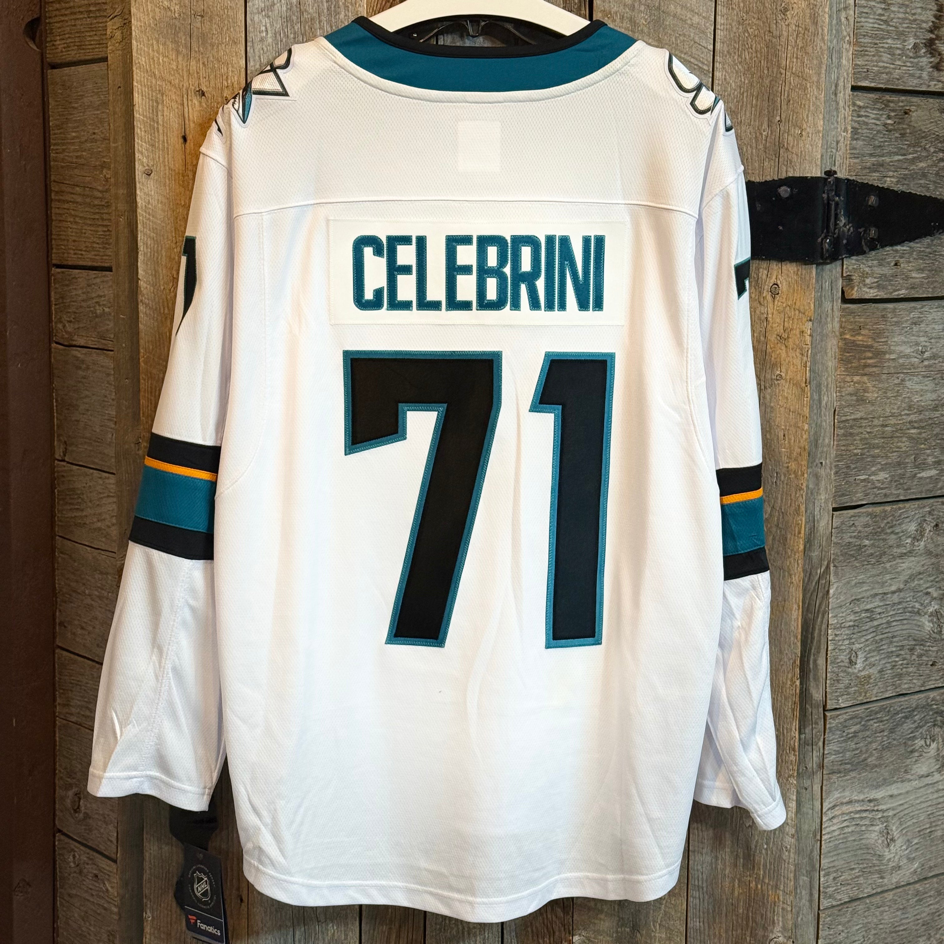 NHL - San Jose Sharks Maklin Celebrini Breakaway Away Jersey