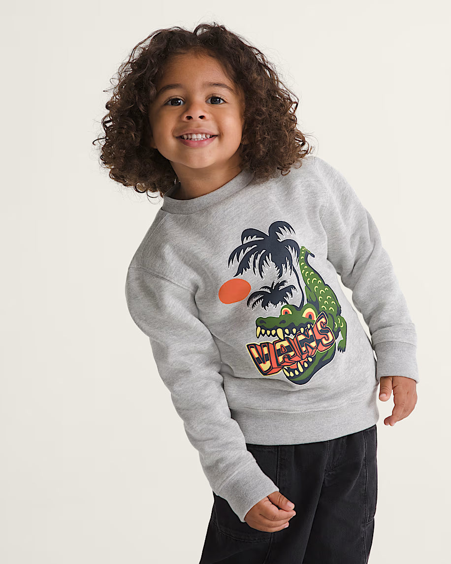 Vans - Little Kids Wise Croc Crew Sweatshirt Cement Heather