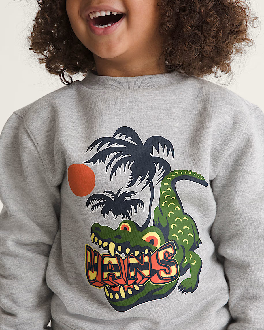 Vans - Little Kids Wise Croc Crew Sweatshirt Cement Heather