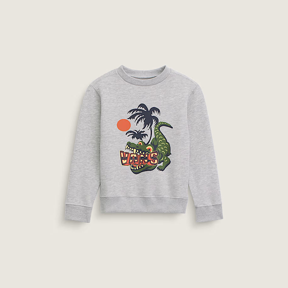 Vans - Little Kids Wise Croc Crew Sweatshirt Cement Heather