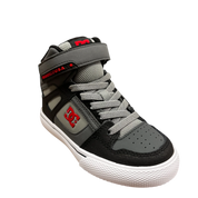 DC - Youth Pure Hi Top Ev Grey/Black/Red