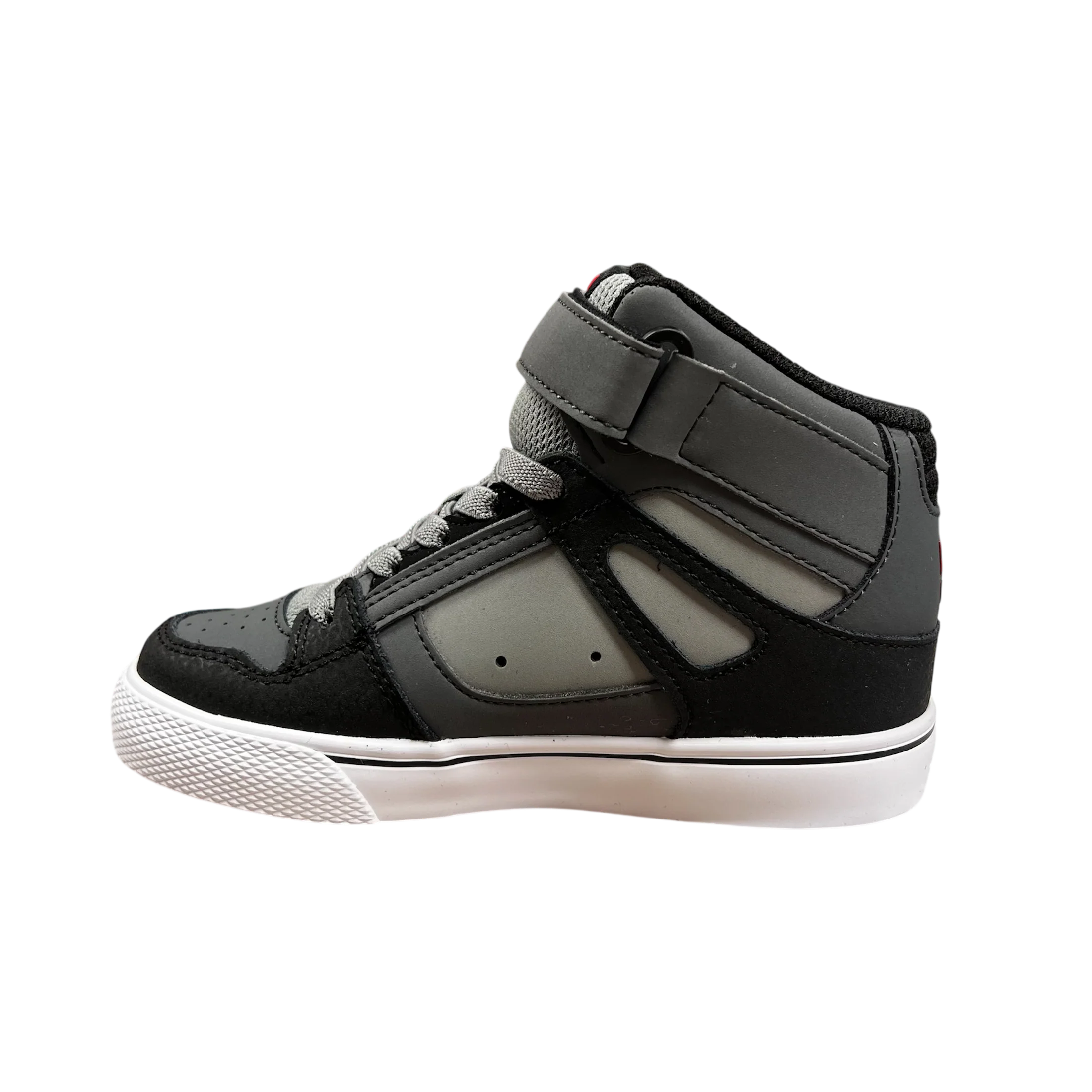 DC - Youth Pure Hi Top Ev Grey/Black/Red