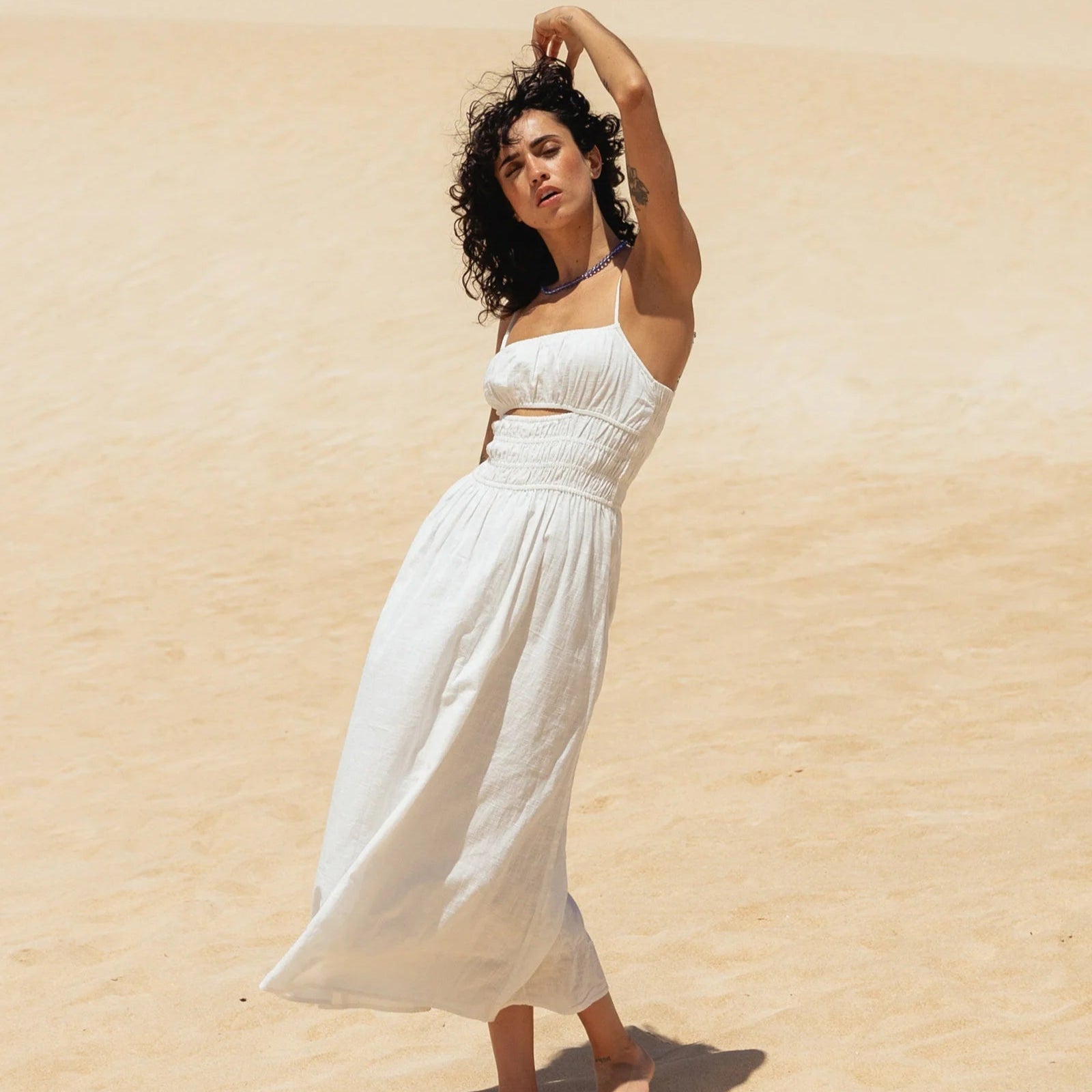 billabong white beach dress Billabong Crystal Clear Midi Dress