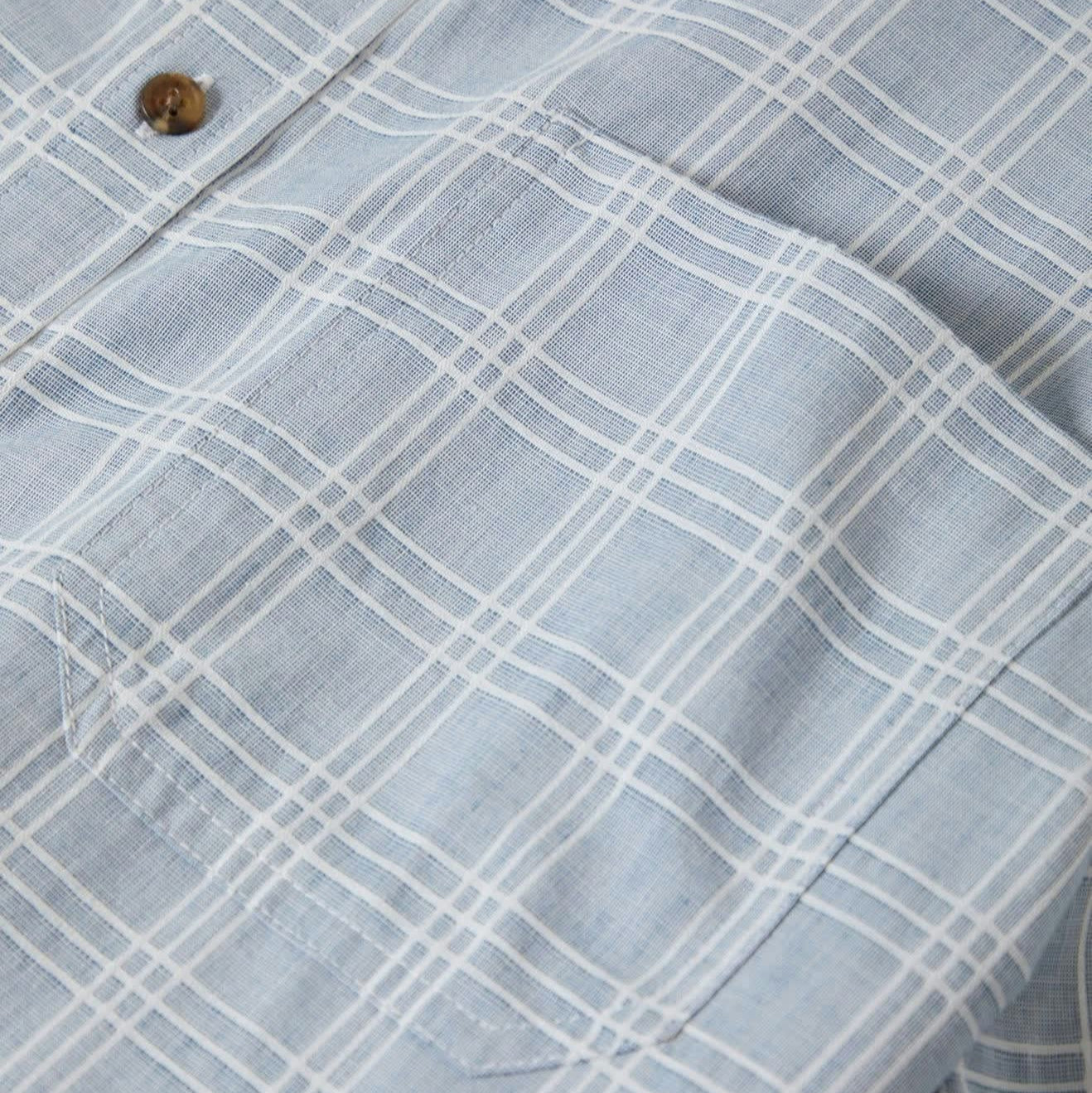 Brixton - Cru Oxford Plaid S/S Woven Blue/White