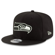 New Era - 9Fifty Seattle Seahawks Black/White Snapback Hat
