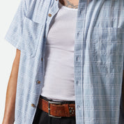Brixton - Cru Oxford Plaid S/S Woven Blue/White