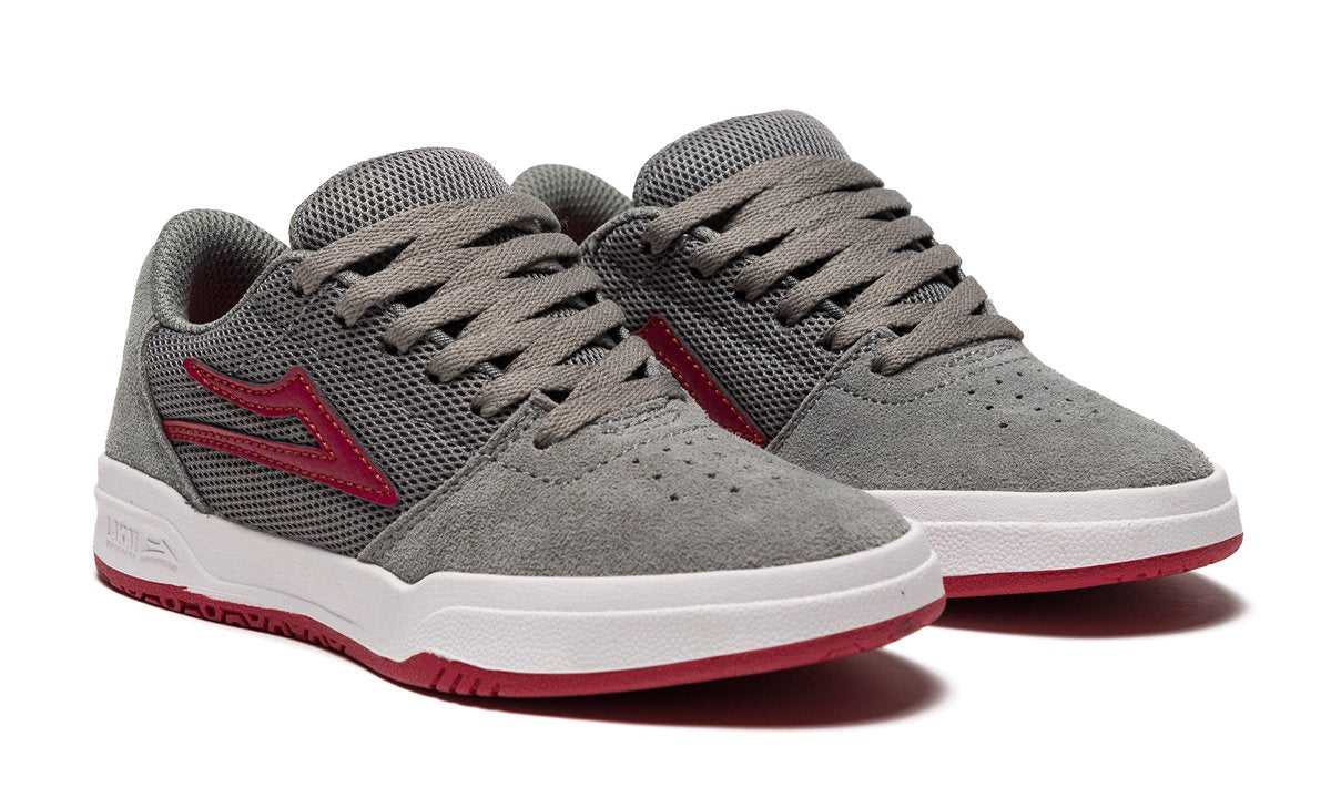 Lakai - Brighton Kids Grey/Red Suede