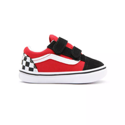 Vans - Old Skool V - Black/Red Checkerboard