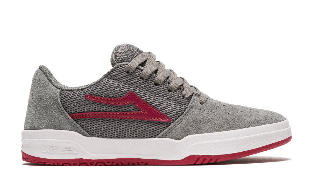 Lakai - Brighton Kids Grey/Red Suede