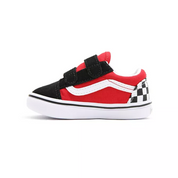 Vans - Old Skool V - Black/Red Checkerboard