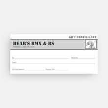 Load image into Gallery viewer, Bears BMX &amp; BS - Email - Gift Card
