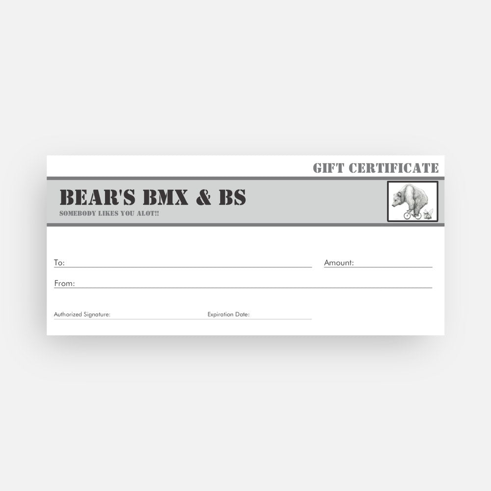 Bears BMX & BS - Email - Gift Card